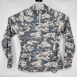 Full Turn Fleece Womens XXL Digital Camo‎ 1/4 Zip Outdoors Performance Pullover